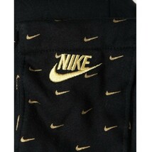 新品 送料込 NIKE FLEECE SWOOSH AOP PULLOVER HOODIE Mサイズ 黒 ナイキ フリース スウッシュ プルオーバー フーディ パーカー 総柄_画像4