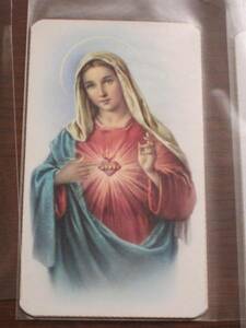 御絵★穢れなき御心の聖母マリア★キリスト教絵画, アンティーク、コレクション, 印刷物, その他