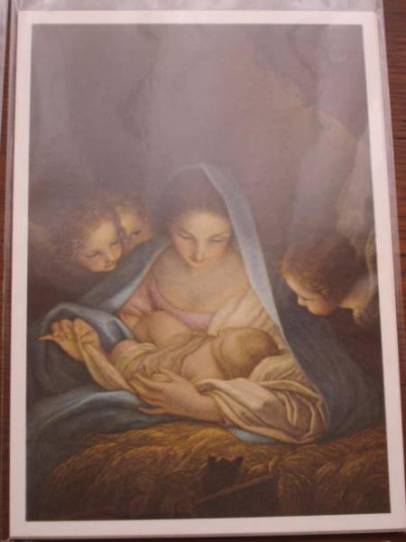 明信片★Carlo Maratta 平安夜★基督教绘画圣诞贺卡图片2, 古董, 收藏, 印刷材料, 其他的