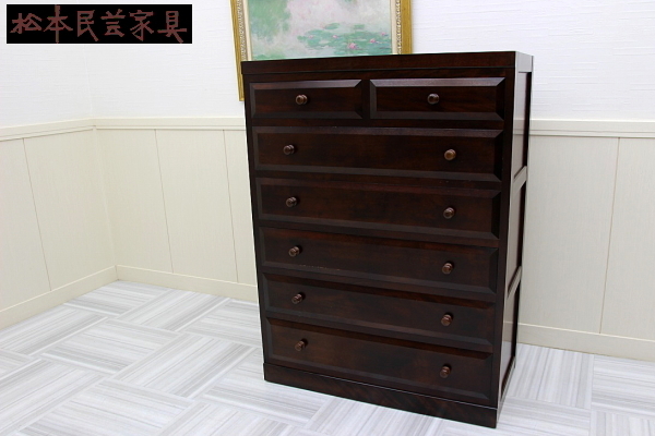 タンス ヤフオク! 松本民芸家具 ミズメ桜 D型 着物... - 民芸家具最
