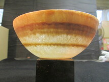 橙色凍石 石製 くりぬき 碗 276g_画像5