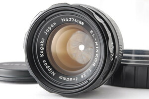 ☆希少良品☆ニコン NIKON EL-NIKKOR 50mm F2.8 Nippon Kogaku L39 引き伸ばしレンズ 単焦点レンズ キャップ ケース メタル #1122353