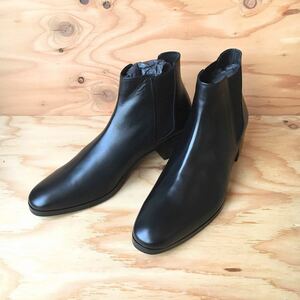 LAD MUSICIAN men's heel kip leather shoes black kau leather side-gore Side Gore Heel Boots short boots Lad Musician 