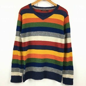 CIAO PANIC/ Ciaopanic wool /V neck sweater size M multicolor tube NO.A14-46