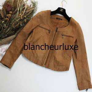 blancheurluxe ブランシュール キャメル レザージャケット サイズF 本革 ブラウン 4435