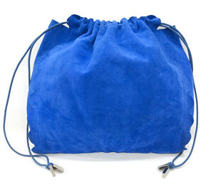 ラドロー LUDLOW スカラップ 巾着 バッグ FF3706 スエード ショルダーバッグ ブルー レディース