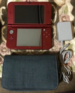 Newニンテンドー3DS LL メタリック・レッド+ACアダプター+本体ケースのセット