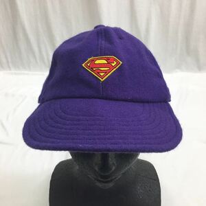 ビンテージ【SUPERMAN キャップ】スーパーマン ウール 帽子 6パネル OLD WOOL CAP 古着 DCコミック 80s アメコミ HERO 野球帽 浅め
