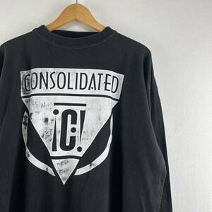 ビンテージ 90s【Consolidated】コンソリデイディット ロンT 活動家 革命 長袖 Tシャツ XL 古着 Sonic Youth グランジ ロックT バンドT