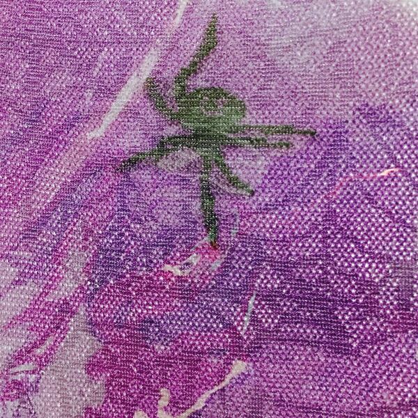 蜘蛛の巣タイツ 紫 蜘蛛つき