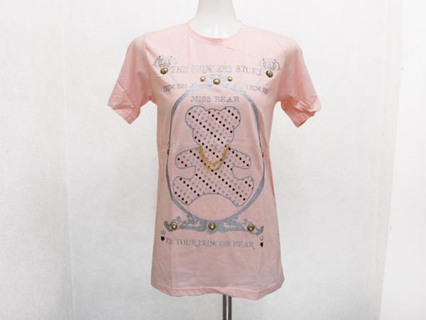 hot-ticket チェーン半袖Tシャツ 桃色ピンク レディース / ルゥ・ディ ROUX DI女性Tee 1250