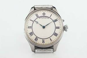 1905年 パテックフィリップ懐中時計ムーブメント使用カスタム腕時計 フルエングレービング 白文字盤