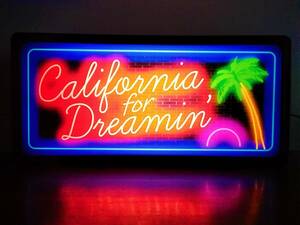 カリフォルニアドリーミン ヤシの木 ビーチ カフェ バー 店舗 自宅 ミニチュア サイン ランプ 照明 看板 置物 アメリカン雑貨 ライトBOX