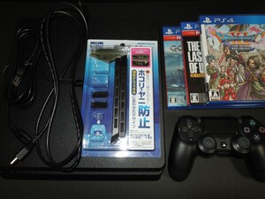 PlayStation 4 SLIM 薄型 ジェット・ブラック CUH-2200AB01 SSD換装品+ソフト3本+おまけ