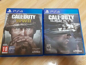 海外(北米/欧州)版 PS4 "CALL OF Duty コールオブデューティWWⅡ / GHOSTS ゴースト" 2本セット