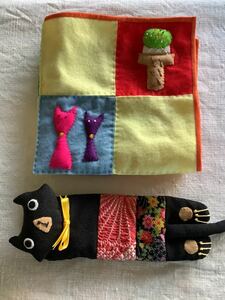 Art hand Auction 手作り タペストリー テーブルクロス 壁掛け アイピロー 猫 ネコ雑貨, 裁縫, 刺繍, 完成品, その他