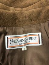 Vintage YVES SAINT LAURENT イヴサンローラン　レディース　ブラウン　ウール　ロングコート アウター　上着　S表記_画像3