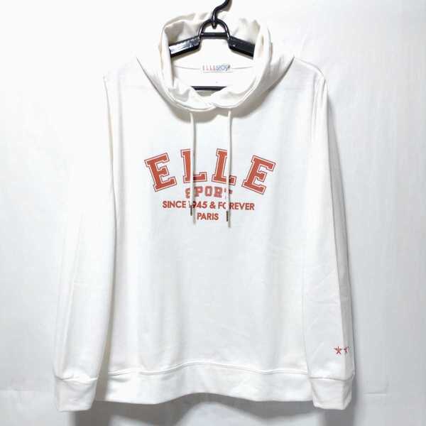 特価/未使用【サイズ=L(レディス)】ELLE SPORT/エル スポーツ/ミニ裏毛/レディス/スウェット/パーカー/胸囲=86~94cm/white
