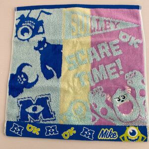 モンスターズインク サリー マイク タオル ハンドタオル 約34.5×35 新品 しっかり厚手 Monsters, Inc. hand towel Sulley Mike 刺繍