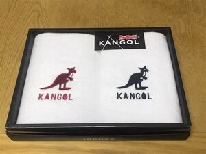 KANGOL タオル 2点セット フェイスタオル スポーツタオル　ブラック　レッド　刺繍　ホワイト　白のタオル　上質