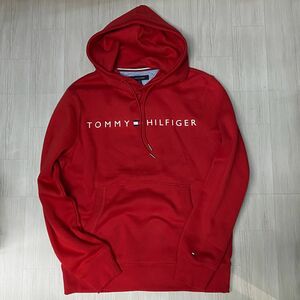 USA正規品 【XL】 TOMMY HILFIGER USA トミーヒルフィガー THD プルオーバー パーカー 赤 RED ベーシック フラッグロゴ 裏起毛 