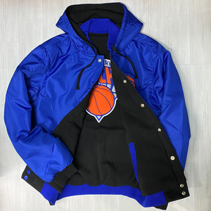 USA正規品 【S】 JHデザイン NBA ニューヨーク ニックス NY Knicks リバーシブル 3Way スタジアムジャンパー スタジャン 青 黒 バスケ