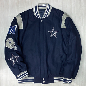 限定 【L】 NFL公式アイテム JHデザイン COWBOYS ダラス カウボーイズ 紺リバーシブル スタジアムジャンパー NFC スタジャン USA正規品