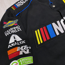 USA最強モータースポーツ 【3XL】 NASCAR ナスカー JHデザイン Twill Uniform レーシングジャケット 黒 USA正規品 フルスナップ仕様_画像4