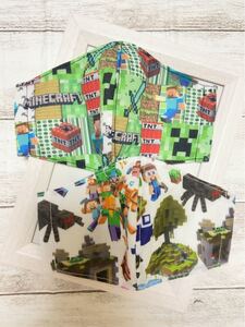 ハンドメイド 立体インナー キッズサイズ マイクラ柄 2枚セット
