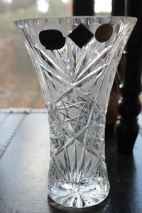 未使用【ボヘミア】クリスタル ガラス 花瓶 花器 フラワーベース