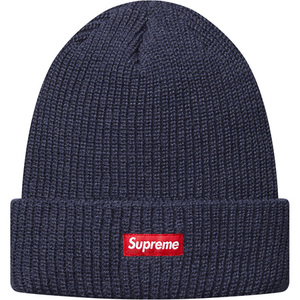 希少★新品本物【NAVY】★Heather Loose Gauge Beanie Box ヘザー ルーズゲージ ビーニー 正規店購入 レアモデル 限定品 Supreme 2016A/W