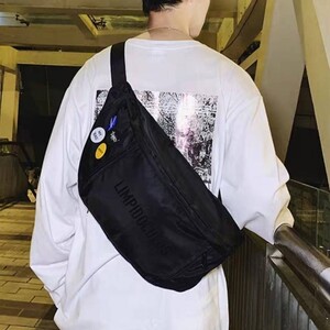 バッグ メンズ レディース ボディバッグ ウエストポーチ ショルダーバッグ ブラック 新品 ウエストバッグ カジュアル ストリート