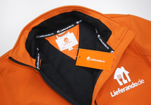 新品 Lieferando ジャケット ソフトシェル Sサイズ46 オレンジ ウインドブレーカーMパーカー ドイツ アノラック レインコート スノーボード_画像7