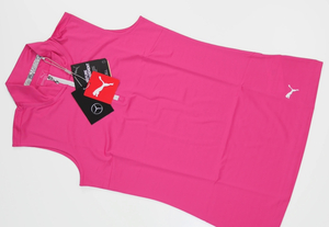 新品 9,800円 ベンツPUMAコラボ トップスTシャツMサイズ38ピンクAMGノースリーブ タンクトップ ロゴ テニス ゴルフ ジョギング ランニング