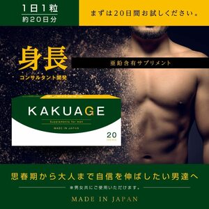 kakuage(カクアゲ) 亜鉛 L-アルギニン L-シトルリン マカ サプリメント 20粒約20日分