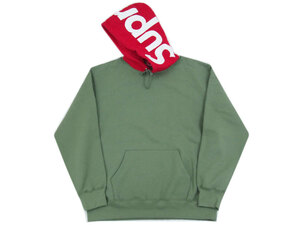 21AW 新品 XL Supreme Contrast Hooded Sweatshirt パーカー フーデッドスウェット フードロゴ Light Olive オリーブ シュプリーム 新作