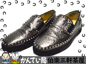 Christian Louboutin【クリスチャンルブタン】シューズ　3150592　PIK　BOAT　FLAT　サイズ42　メタリック【中古】