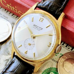#1806【渋くてお洒落】メンズ 腕時計 ティソ TISSOT 動作良好 機械式 手巻き 金張り 1960年代 ヴィンテージ ゴールドフィルド アンティーク