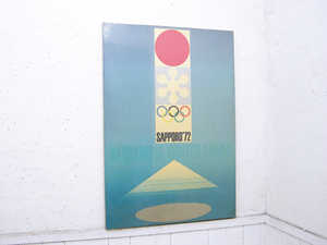  Sapporo Olympic *.. постер * из дерева panel *1972 год * зима * б/у товар *145337
