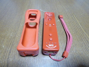 RSJ015【即日配送 送料無料 動作確認済】Wii リモコン モーションプラス　ジャケット ストラップ　セット　純正品　RVL-036 赤　レッド 