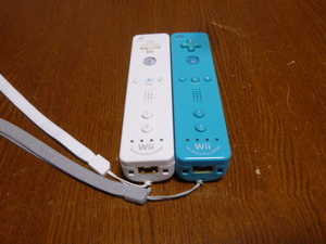 R26【送料無料 動作確認済 即日発送】Wii　WiiU リモコン　モーションプラス　ストラップ　純正 RVL-036 白 ホワイト　青 ブルー　任天堂