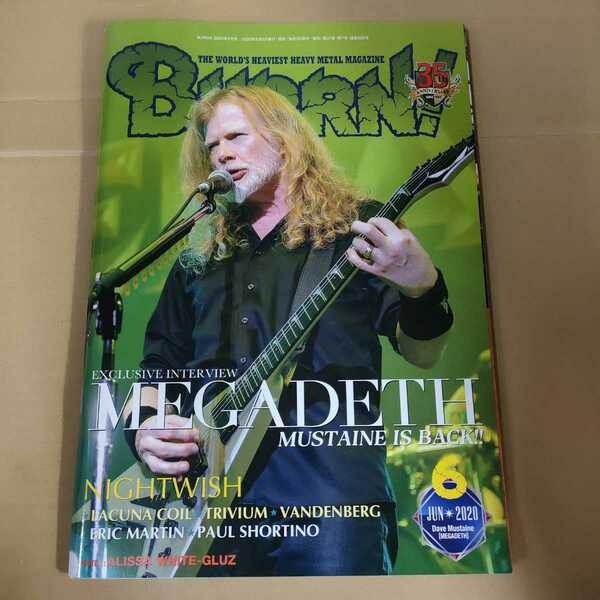 古本 BURRN! / バーン 2020年6月号 MEGADETH/NIGHTWISH/ADRIAN VANDENBERG【1481】