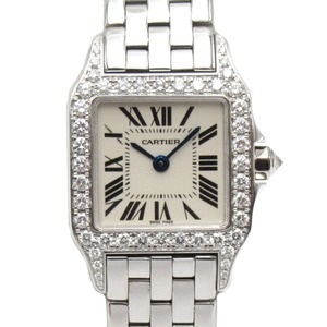 [即決] カルティエ サントス ドゥモワゼル ダイヤモンドベゼル 腕時計 腕時計 AランクK18(750)ホワイトゴールド ダイヤモンド 美品