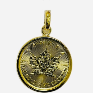 新品 2021年 メイプルリーフ メイプル金貨 エリザベス女王 カナダ王室造幣局 純金 24金 1/10オンス イエローゴールド コイン ペンダント