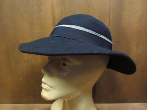 ビンテージ70’s●COLLINS-HUTE WIEN-SALZBURGレディースフェルトハット紺●211224s4-w-ht-flt 1970sソフト帽ウールハット帽子