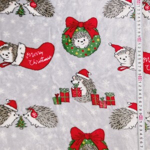 ハリネズミ クリスマス 両面ファー 140×70cm ハンドメイド 動物 アニマル ファー