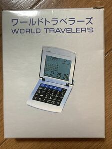 アデッソ ワールドタイムトラベルクロック ワールドトラベラー 8150 シルバー 未使用 時計 カレンダー トラベル電卓