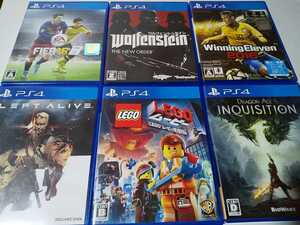 PS4 人気 ソフト 6本セット レゴ ウルフェンシュタイン ドラゴンエイジ レフトアライブ ウイイレ FIFA