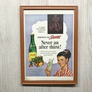 ◆即決◆1954年(昭和29年) SQUIRT ソフトドリンク 炭酸飲料【B4-7021】アメリカ ビンテージ雑誌広告【B4額装品】当時物/本物広告 ★同梱可