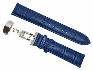 ◆新品◆RJオメガ セイコーDO-8Y高級時計に最適 本革 腕時計 Dバックル ベルト （20mm 青/ブルー）